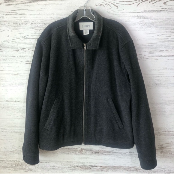 J. Crew Jackets & Coats J Crew Wool Full Zip Bomber Jacket Gray L Poshmark